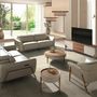 Sofas - 3 seater relaxation sofa in sand leather - ANGEL CERDÁ