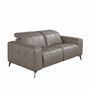 Sofas - 2-seater relaxation sofa in grey leather - ANGEL CERDÁ