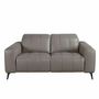 Sofas - 2-seater relaxation sofa in grey leather - ANGEL CERDÁ