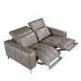 Sofas - 2-seater relaxation sofa in grey leather - ANGEL CERDÁ