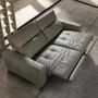 Sofas - 2-seater relaxation sofa in grey leather - ANGEL CERDÁ