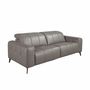 Sofas - 3-seat relaxation sofa in grey leather - ANGEL CERDÁ