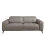 Sofas - 3-seat relaxation sofa in grey leather - ANGEL CERDÁ