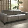 Sofas - 3-seat relaxation sofa in grey leather - ANGEL CERDÁ