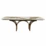 Tables Salle à Manger - Rectangular extending dining table in porcelain marble and walnut effe - ANGEL CERDÁ