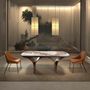 Tables Salle à Manger - Rectangular extending dining table in porcelain marble and walnut effe - ANGEL CERDÁ