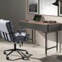Chaises - Chaise de bureau pivotante en tissu gris - ANGEL CERDÁ