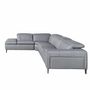 Sofas - Relax chaise longue left sofa in grey leather - ANGEL CERDÁ