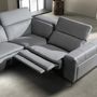Sofas - Relax chaise longue left sofa in grey leather - ANGEL CERDÁ