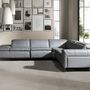 Sofas - Relax chaise longue left sofa in grey leather - ANGEL CERDÁ