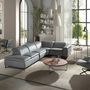 Sofas - Relax chaise longue left sofa in grey leather - ANGEL CERDÁ