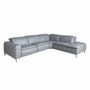 Sofas - Right chaise longue relaxation sofa in grey leather - ANGEL CERDÁ