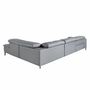 Sofas - Right chaise longue relaxation sofa in grey leather - ANGEL CERDÁ