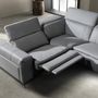 Sofas - Right chaise longue relaxation sofa in grey leather - ANGEL CERDÁ