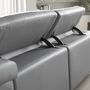 Sofas - Right chaise longue relaxation sofa in grey leather - ANGEL CERDÁ