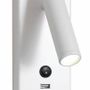 Wall lamps - MANHATTAN wall lamp with reader, USB plug in white - LUXCAMBRA