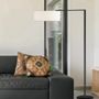 Lampadaires - MATRIX lampadaire en noir ou blanc avec abat-jour en cotonet - LUXCAMBRA