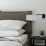 Wall lamps - MATRIX wall lamp in black with white cotton and white shade - LUXCAMBRA