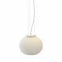 Suspensions - MOON suspension en blanc ou noir avec abat-jour elliptique - LUXCAMBRA