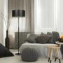 Floor lamps - NAUTIC floor lamp with white cotton or black cotton lampshade - LUXCAMBRA