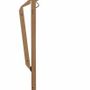 Floor lamps - THEA floor lamp in iron and beech wood and lampshade in grey cotonet - LUXCAMBRA
