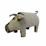 Outdoor decorative accessories - Recycled Metal Sculpture White Pig 15/20cm - TERRE SAUVAGE
