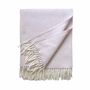 Throw blankets - Wool blanket plaid, Uni Pale Pink - WOOL ONLY BY JOWOLLINA
