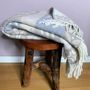 Throw blankets - Wool blanket plaid "Folklore floral" , taupe - WOOL ONLY BY JOWOLLINA