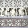 Throw blankets - Wool blanket plaid "Folklore floral" , taupe - WOOL ONLY BY JOWOLLINA