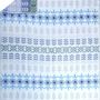 Throw blankets - Wool blanket plaid, Folklore floral Blue - WOOL ONLY BY JOWOLLINA
