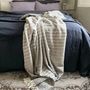Throw blankets - Jacquard Wool blanket plaid, Zig-Zag-Wave, anthracite/grey - WOOL ONLY BY JOWOLLINA
