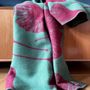 Throw blankets - Wool blanket plaid, Ginkgo Duck Green Bordeaux - WOOL ONLY BY JOWOLLINA
