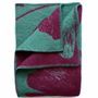 Throw blankets - Wool blanket plaid, Ginkgo Duck Green Bordeaux - WOOL ONLY BY JOWOLLINA