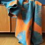 Plaids - Plaid couverture en laine, Ginkgo Gingembre Pétrole - WOOL ONLY BY JOWOLLINA