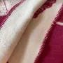 Throw blankets - Wool blanket plaid, Ginkgo Raspberries Magenta - WOOL ONLY BY JOWOLLINA