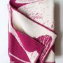 Throw blankets - Wool blanket plaid, Ginkgo Raspberries Magenta - WOOL ONLY BY JOWOLLINA