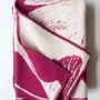 Throw blankets - Wool blanket plaid, Ginkgo Raspberries Magenta - WOOL ONLY BY JOWOLLINA