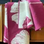 Throw blankets - Wool blanket plaid, Ginkgo Raspberries Magenta - WOOL ONLY BY JOWOLLINA