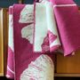 Throw blankets - Wool blanket plaid, Ginkgo Raspberries Magenta - WOOL ONLY BY JOWOLLINA