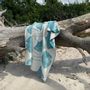 Throw blankets - Wool blanket plaid, Ginkgo Lagoon Sand - WOOL ONLY BY JOWOLLINA