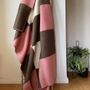 Plaids - Plaid couverture en laine, Carré Tricolore Faded Rose-Brownie - WOOL ONLY BY JOWOLLINA