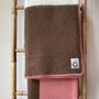 Plaids - Plaid couverture en laine, Carré Tricolore Faded Rose-Brownie - WOOL ONLY BY JOWOLLINA