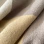 Throw blankets - Wool blanket plaid, Tricolor Square Vanilla Cashmere - WOOL ONLY BY JOWOLLINA
