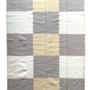 Throw blankets - Wool blanket plaid, Tricolor Square Vanilla Cashmere - WOOL ONLY BY JOWOLLINA