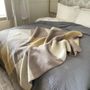 Throw blankets - Wool blanket plaid, Tricolor Square Vanilla Cashmere - WOOL ONLY BY JOWOLLINA