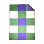 Plaids - Plaid couverture en laine, Carré Tricolore Lilas Vert - WOOL ONLY BY JOWOLLINA