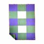 Plaids - Plaid couverture en laine, Carré Tricolore Lilas Vert - WOOL ONLY BY JOWOLLINA