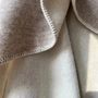 Throw blankets - Wool blanket plaid, Nature Beige - WOOL ONLY BY JOWOLLINA