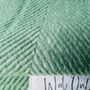 Throw blankets - Wool blanket plaid, Herringbone Mint Natural - WOOL ONLY BY JOWOLLINA