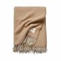 Plaids - Plaid couverture en laine, Herringbone Camel Naturel - WOOL ONLY BY JOWOLLINA